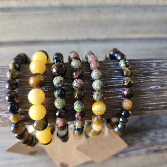 Crystal Healing Power Bracelets Bundle Onyx, Tiger Eye, Amethyst, Glass Beads... - Picture 13 of 13